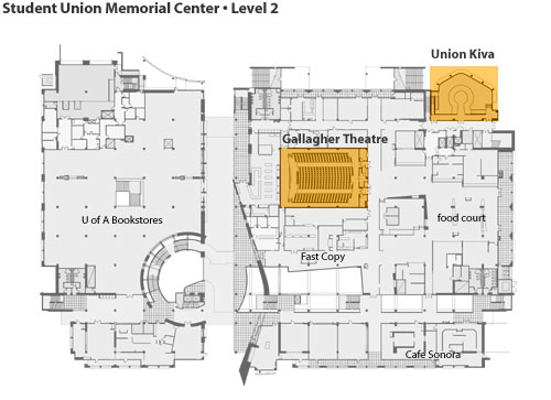 student union memorial center map, level 2
