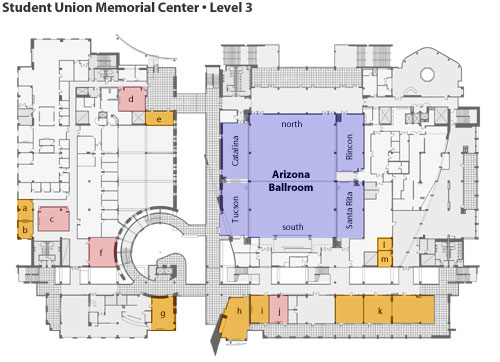 student union memorial center map, level 3
