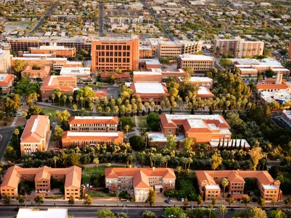 Aerial shot of campus 