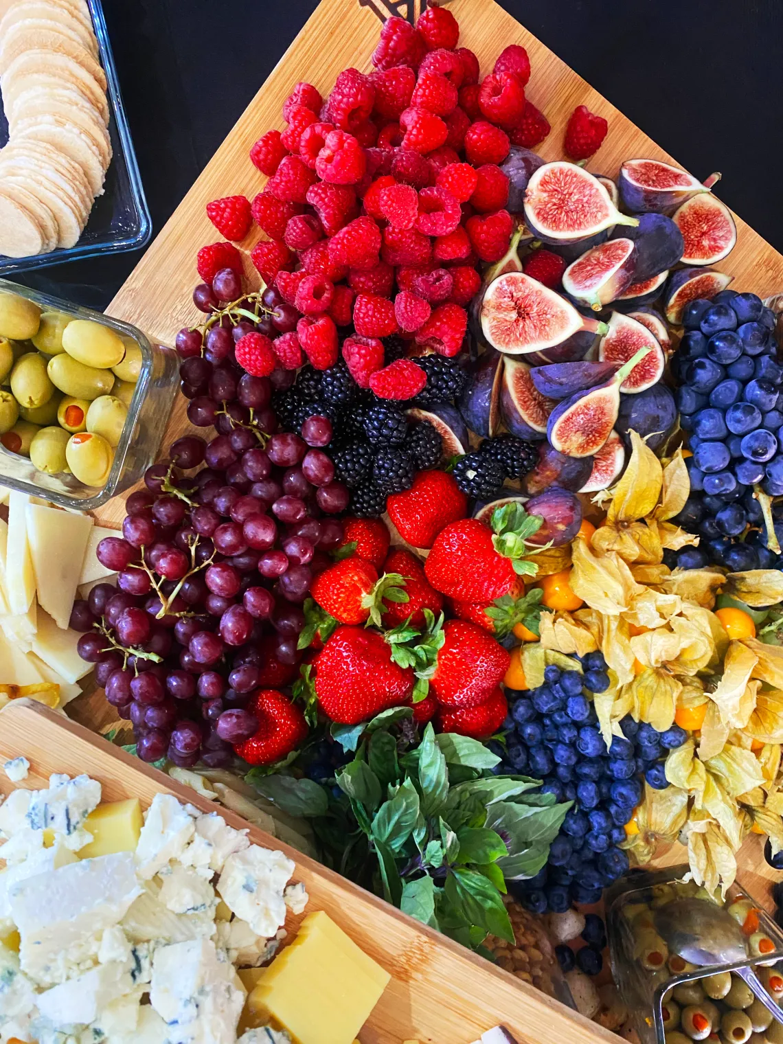 charcuterie board display on table