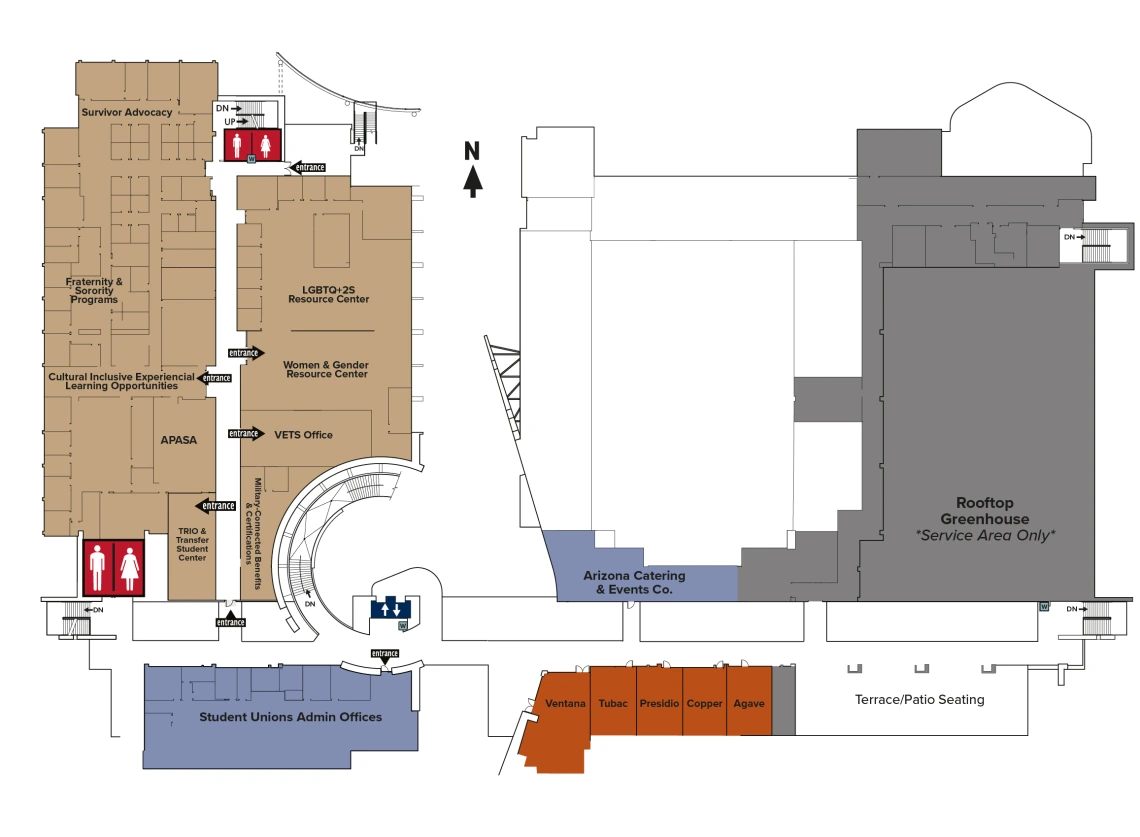 Level four floorplan of Student Union