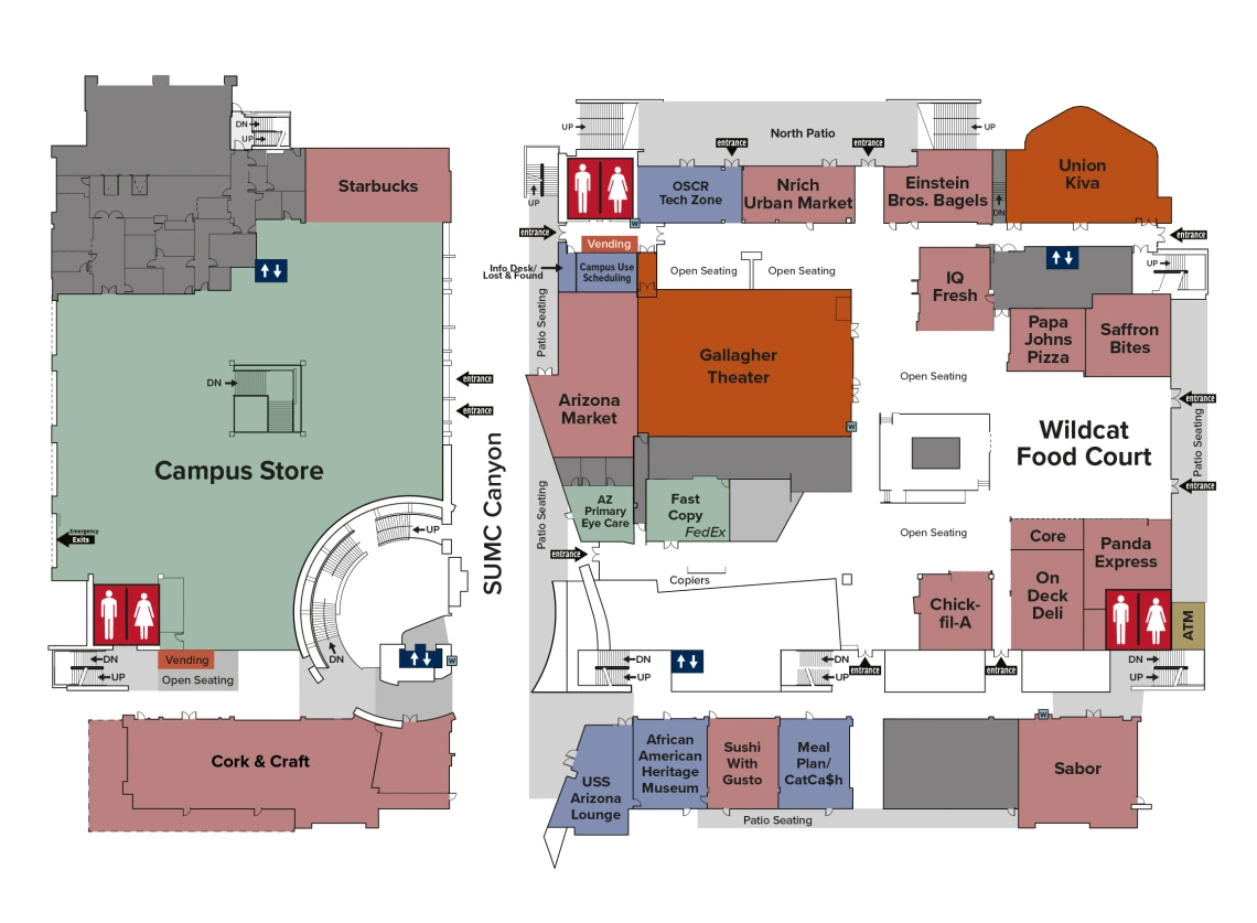 Level two floorplan of Student Union
