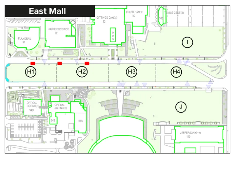 Map of East Mall section