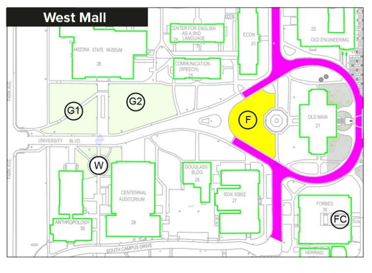 Map of West Mall section